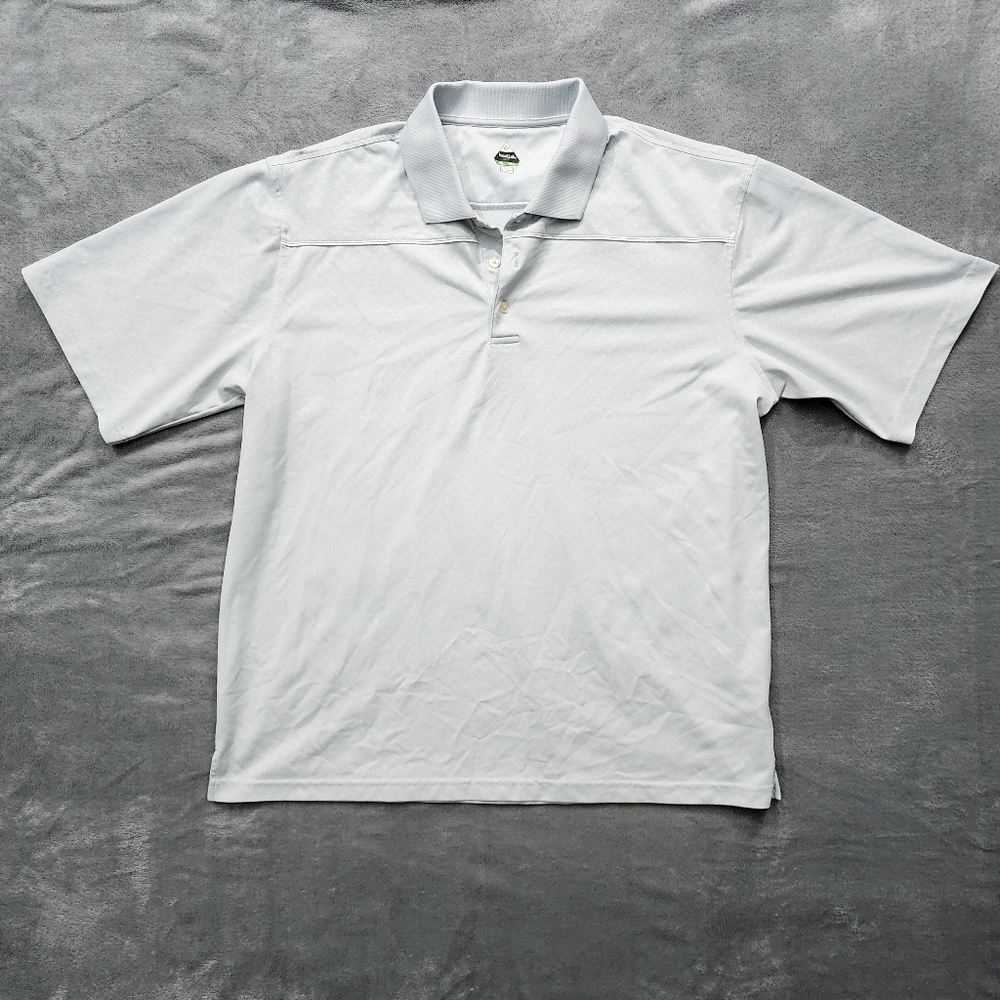 Bollé Golf Tech Light Blue Lightweight Three Button Short Sleeve Polo